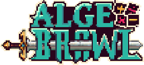 The Algebrawl logo, with a sword through the lettering