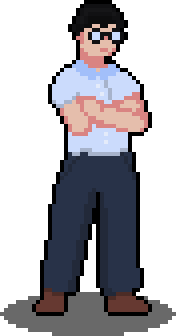 Russell Magdaong as the pixel-art player character from ODIN